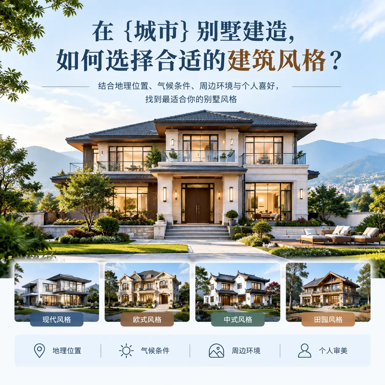 在 乌当 别墅建造,如何选择合适的建筑风格?